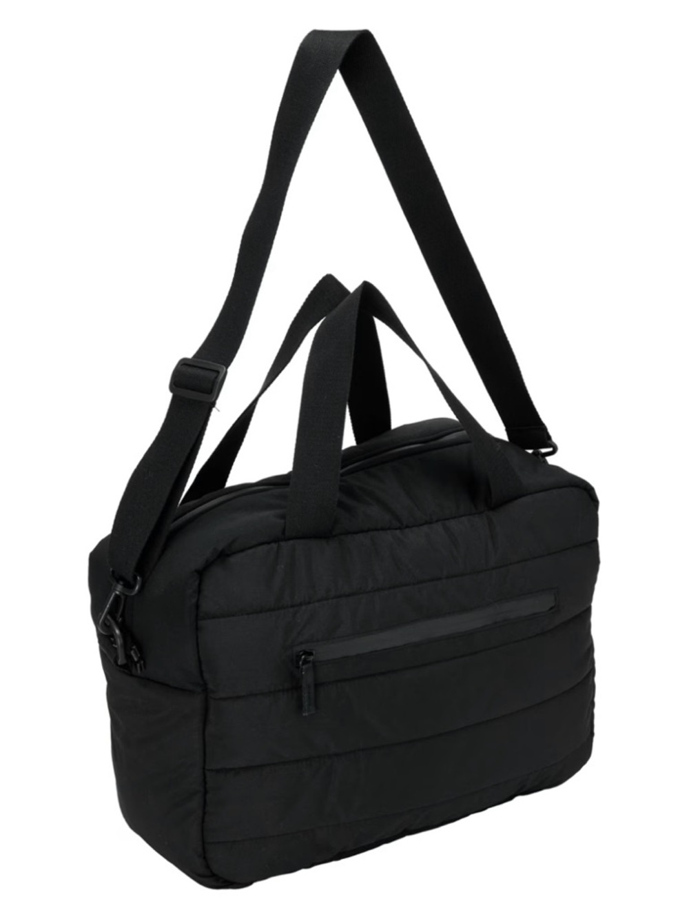 Black Quilted Cloud Puff Mini Duffel Bag